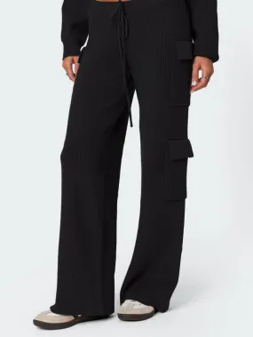 SGW - Black Double Pocket Wide Leg Cargo Trouser