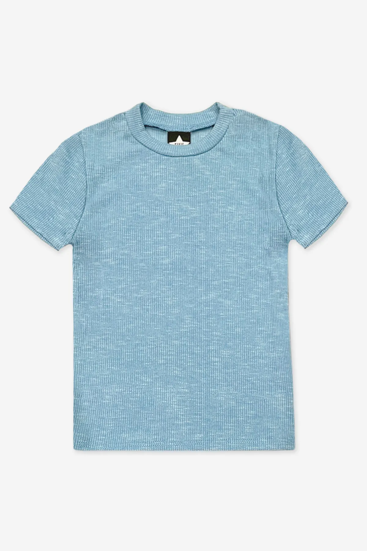 Short Sleeve Fitted Tee - Teal Slub Rib