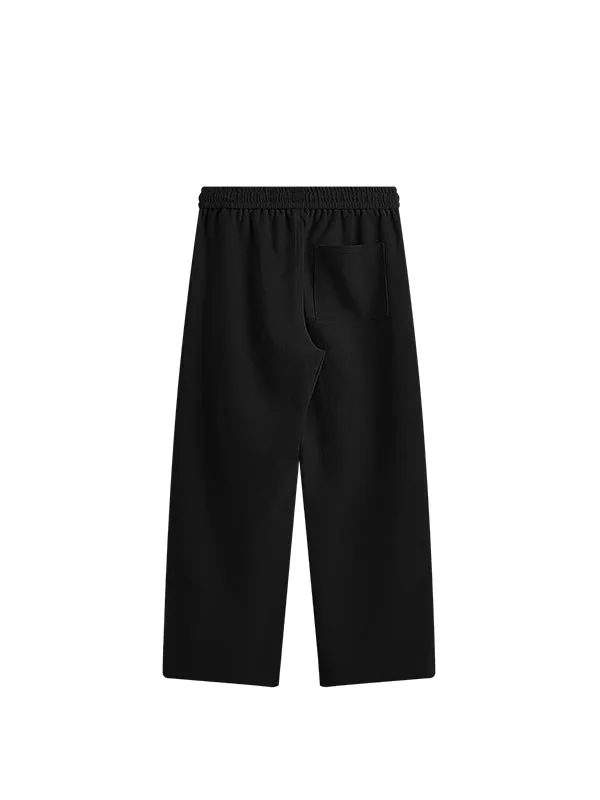 Side Pleated Sweatpants in Black Color