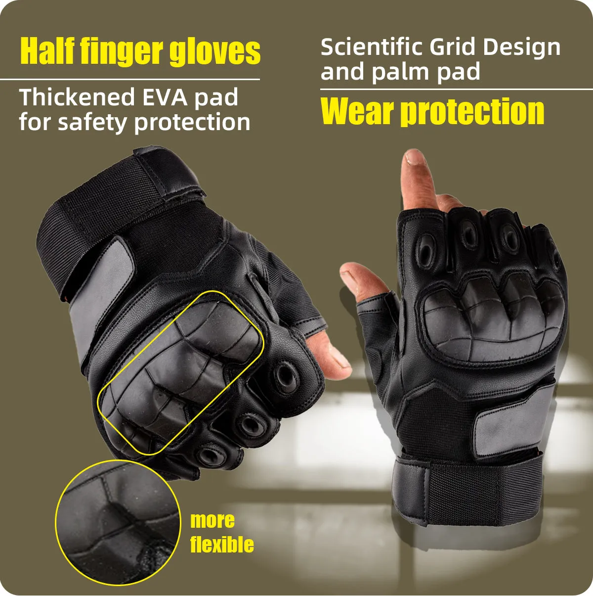 Sidiou Group Outdoor Gloves Strategy Technique Gloves Half Finger Style Training Camping for Sport Protection