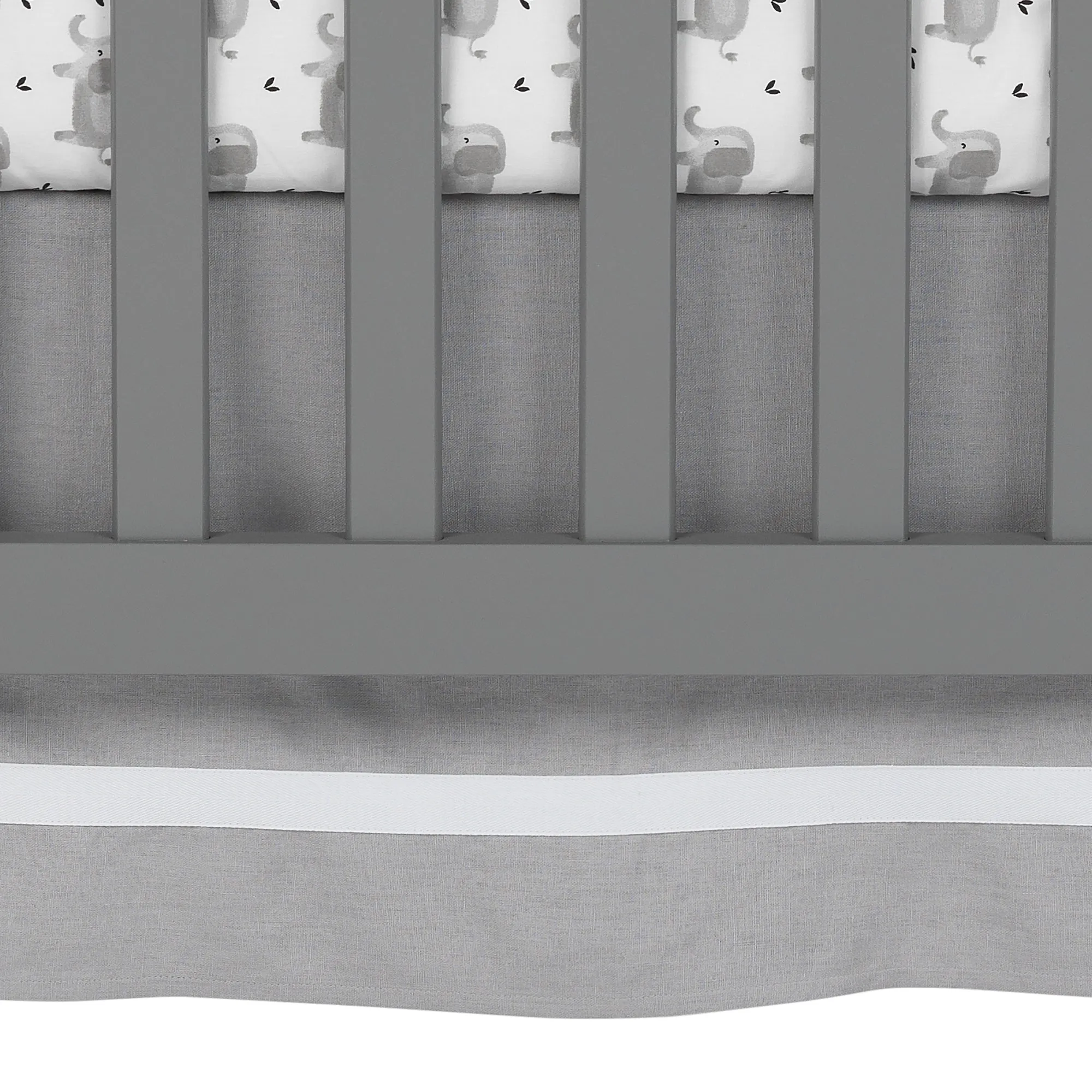 Signature Gray Linen Crib Skirt