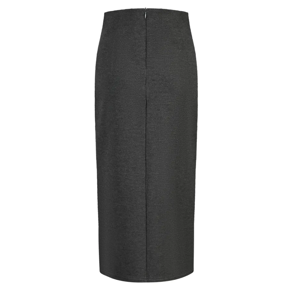 Skirt SK2151 - midi length - dark grey milano - slinky skirt