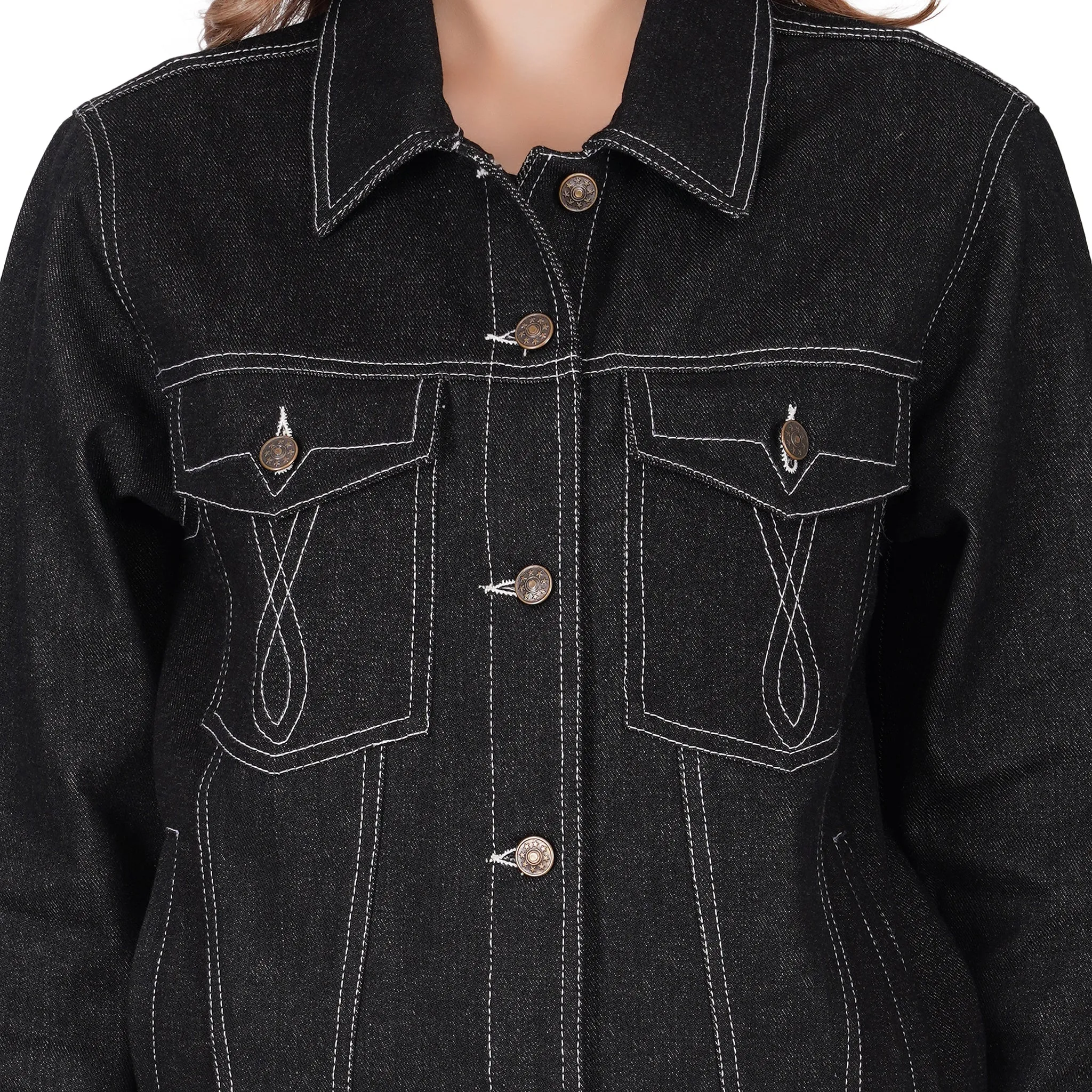 SLAY. Women's Black Denim Jacket