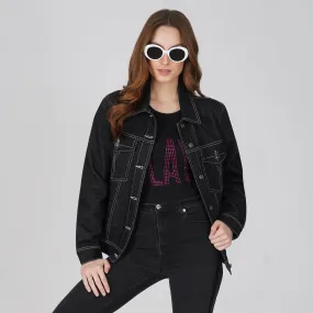 SLAY. Women's Black Denim Jacket