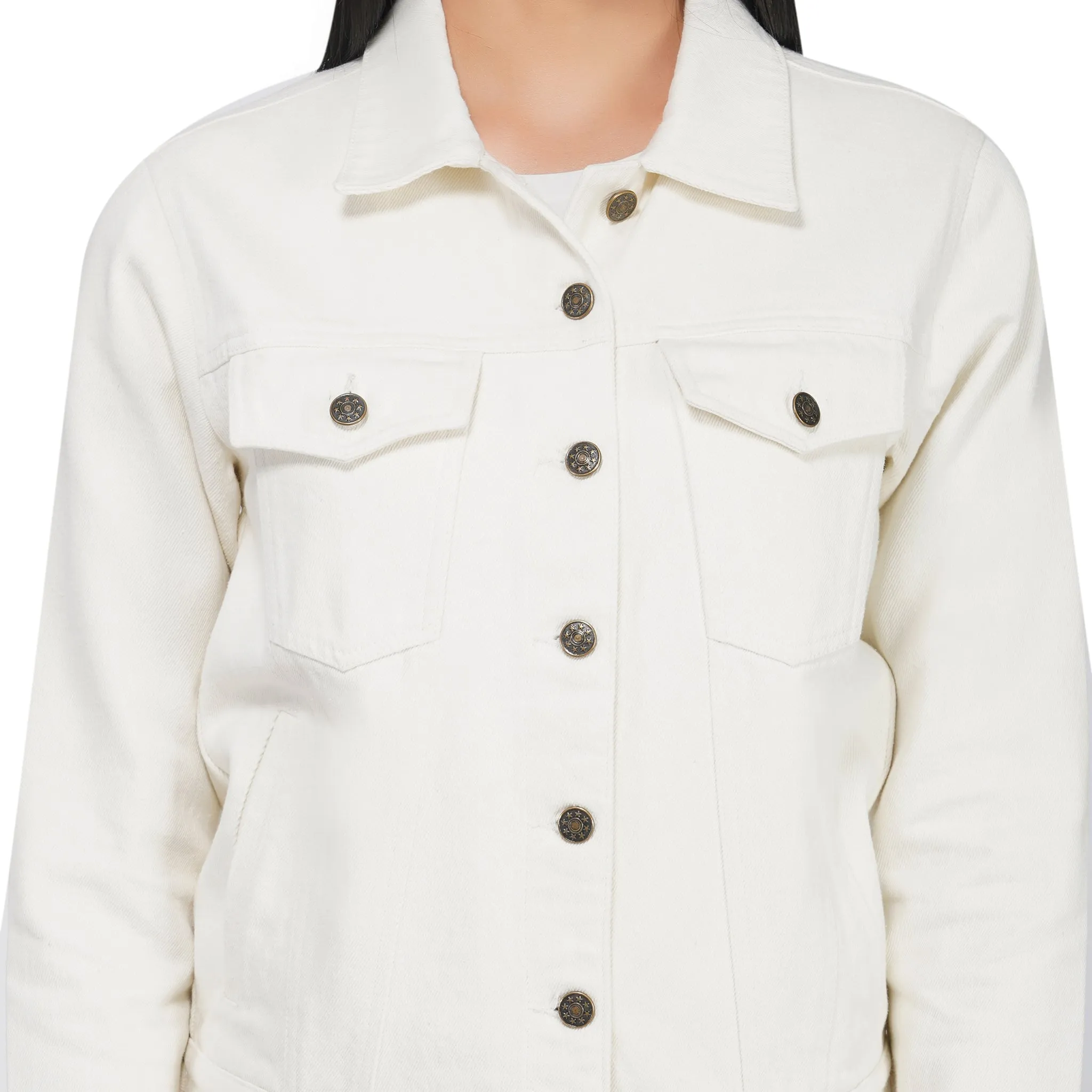 SLAY. Women's Off-white Denim Jacket