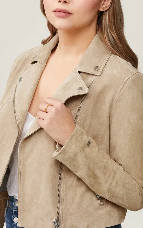 Soia & Kyo - Elaine Cropped Suede Jacket in Almond