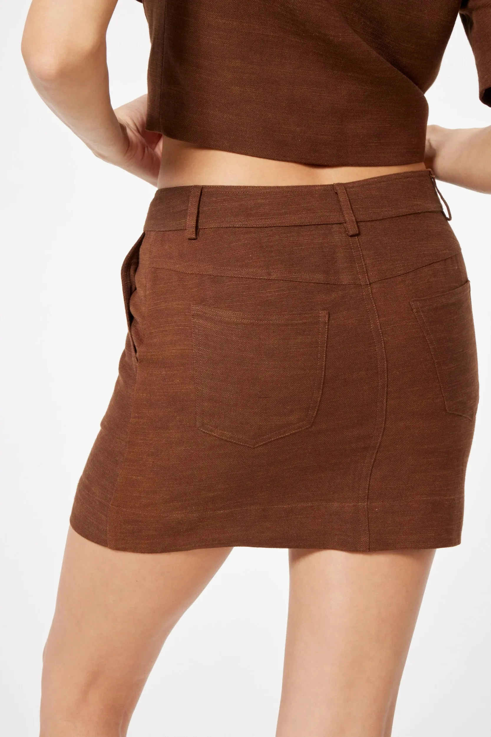 SOP Pauline Mini Skirt in Brown