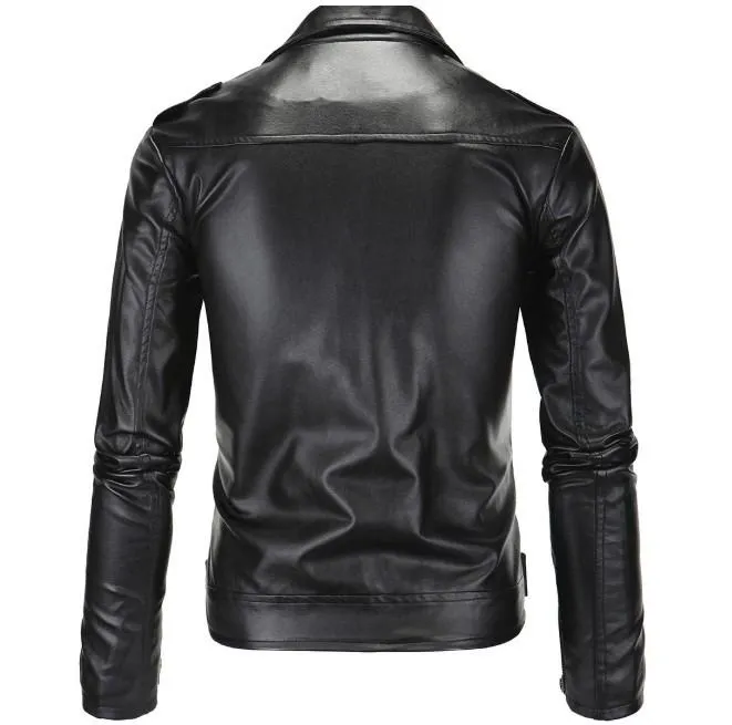 Stealth Black Men's Faux Leather Biker Jacket