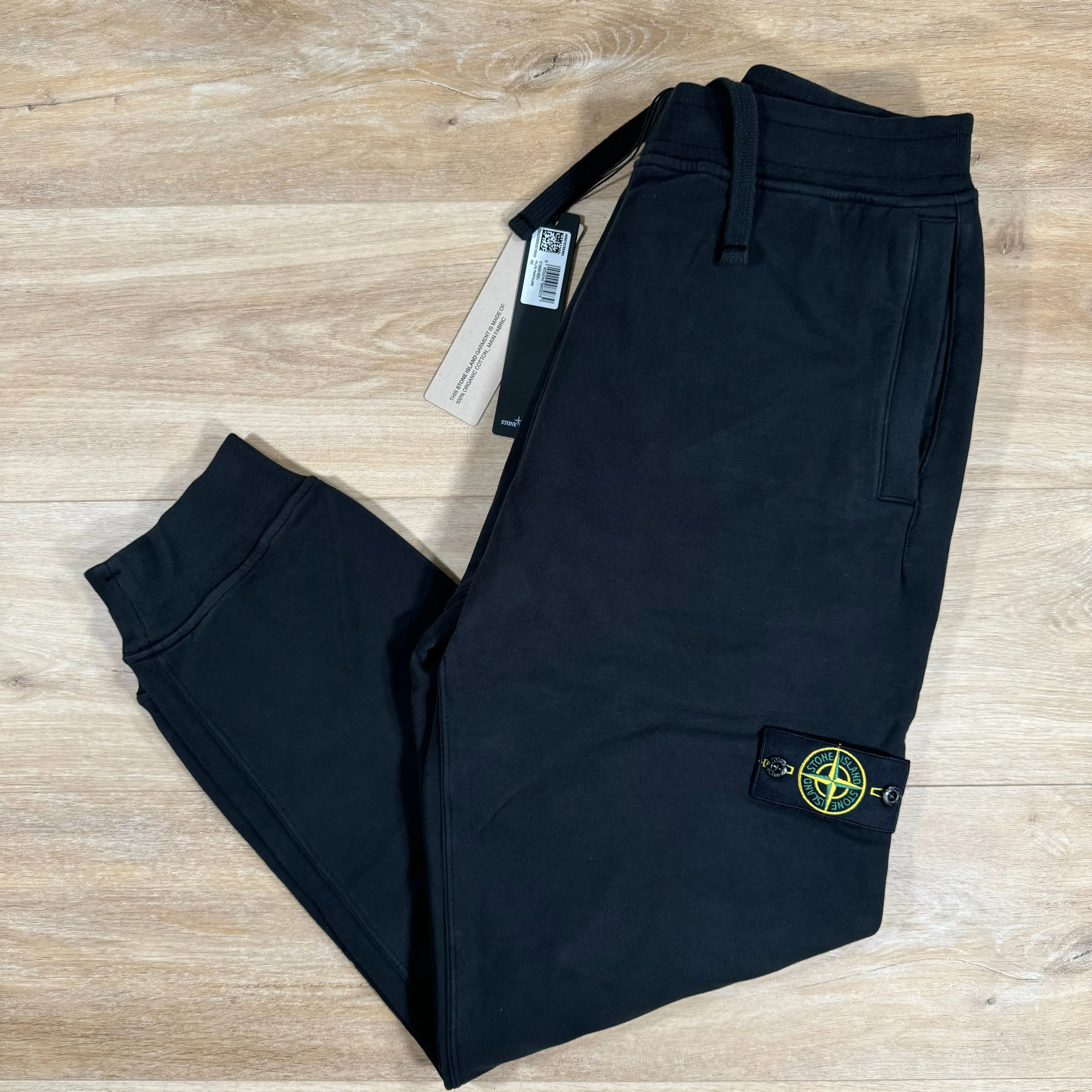 Stone Island Brushed Cotton Sweatpants in Black