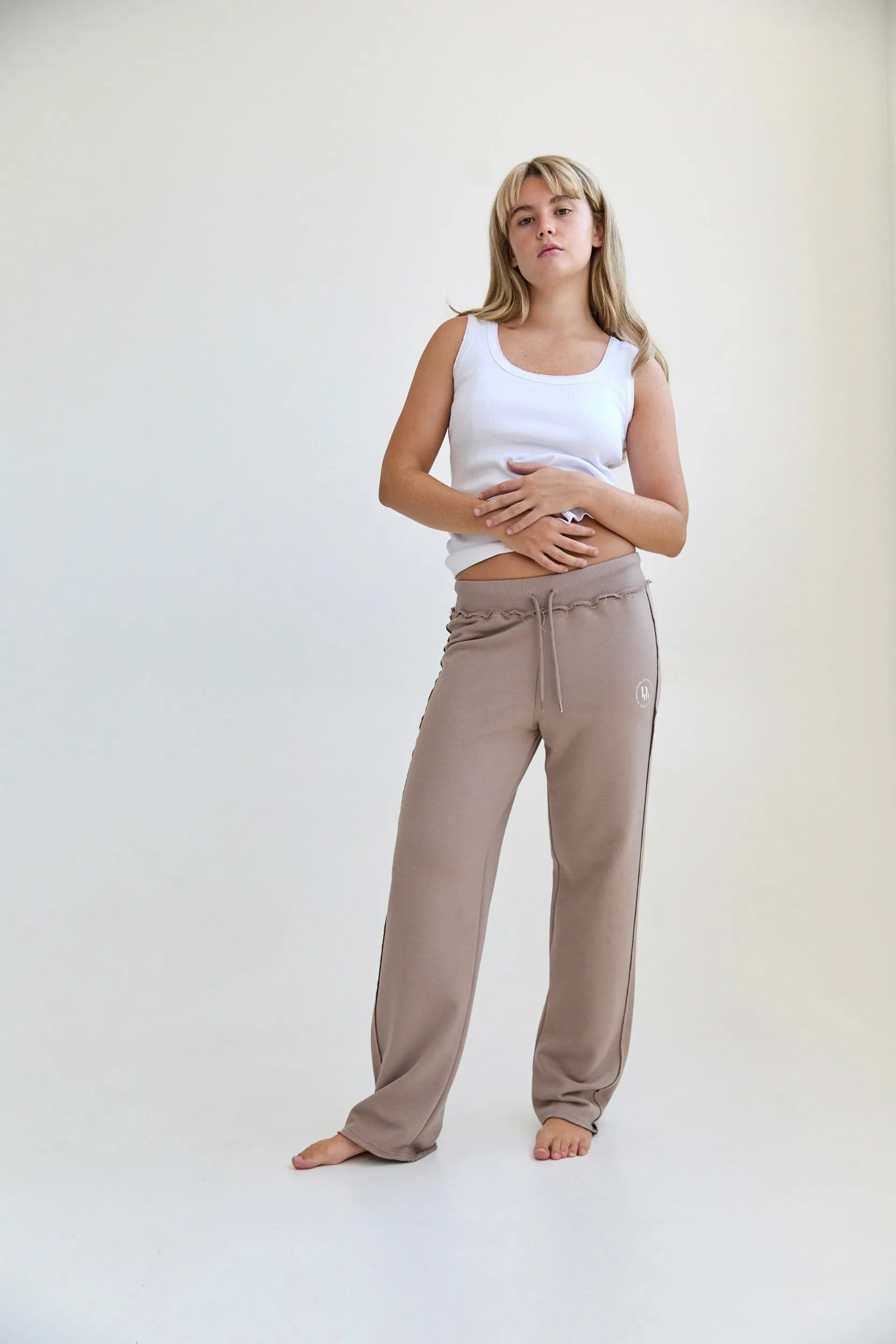 Straight Leg Sweatpants -  mocca