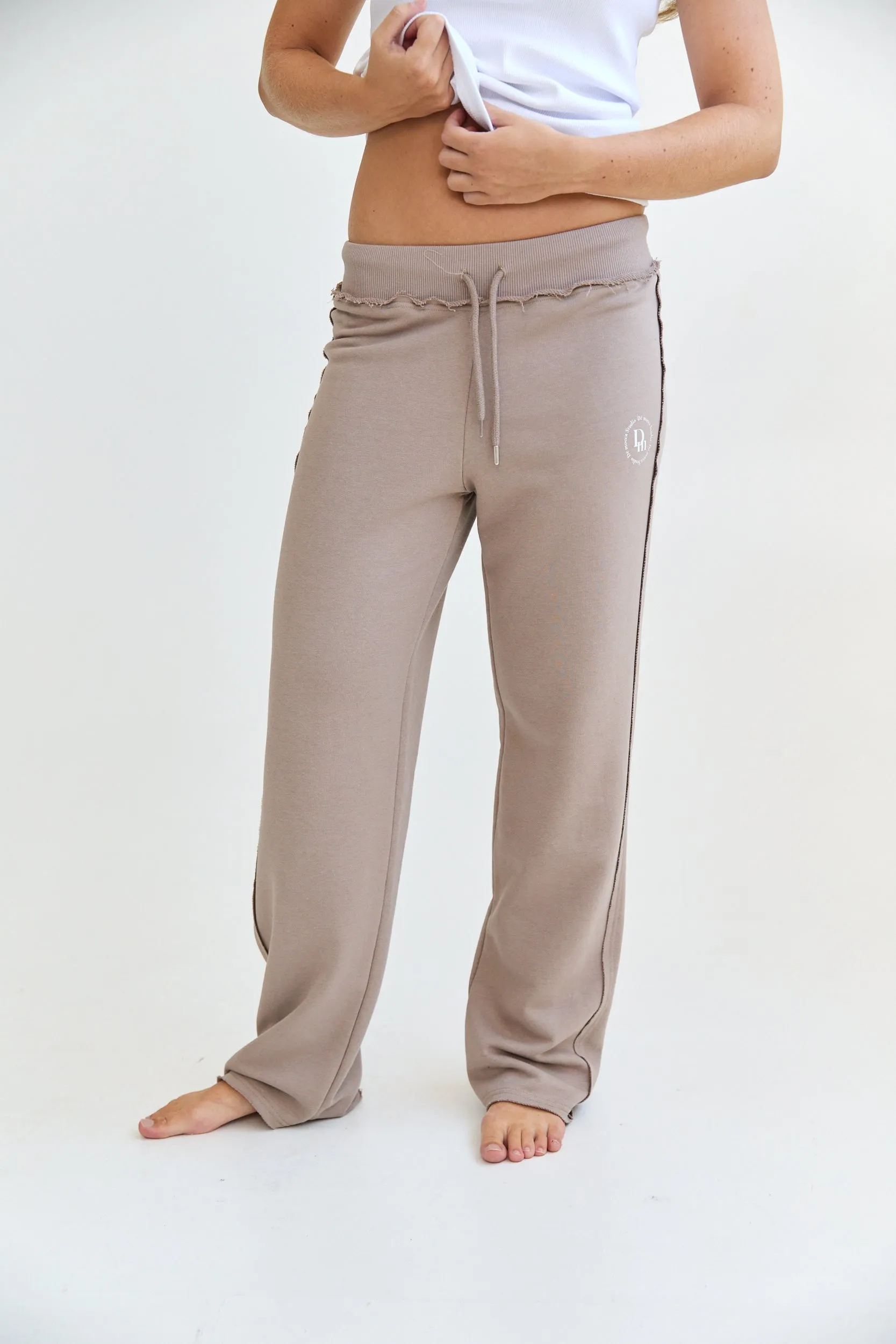 Straight Leg Sweatpants -  mocca