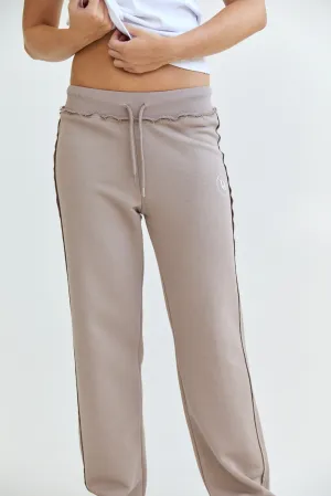 Straight Leg Sweatpants -  mocca