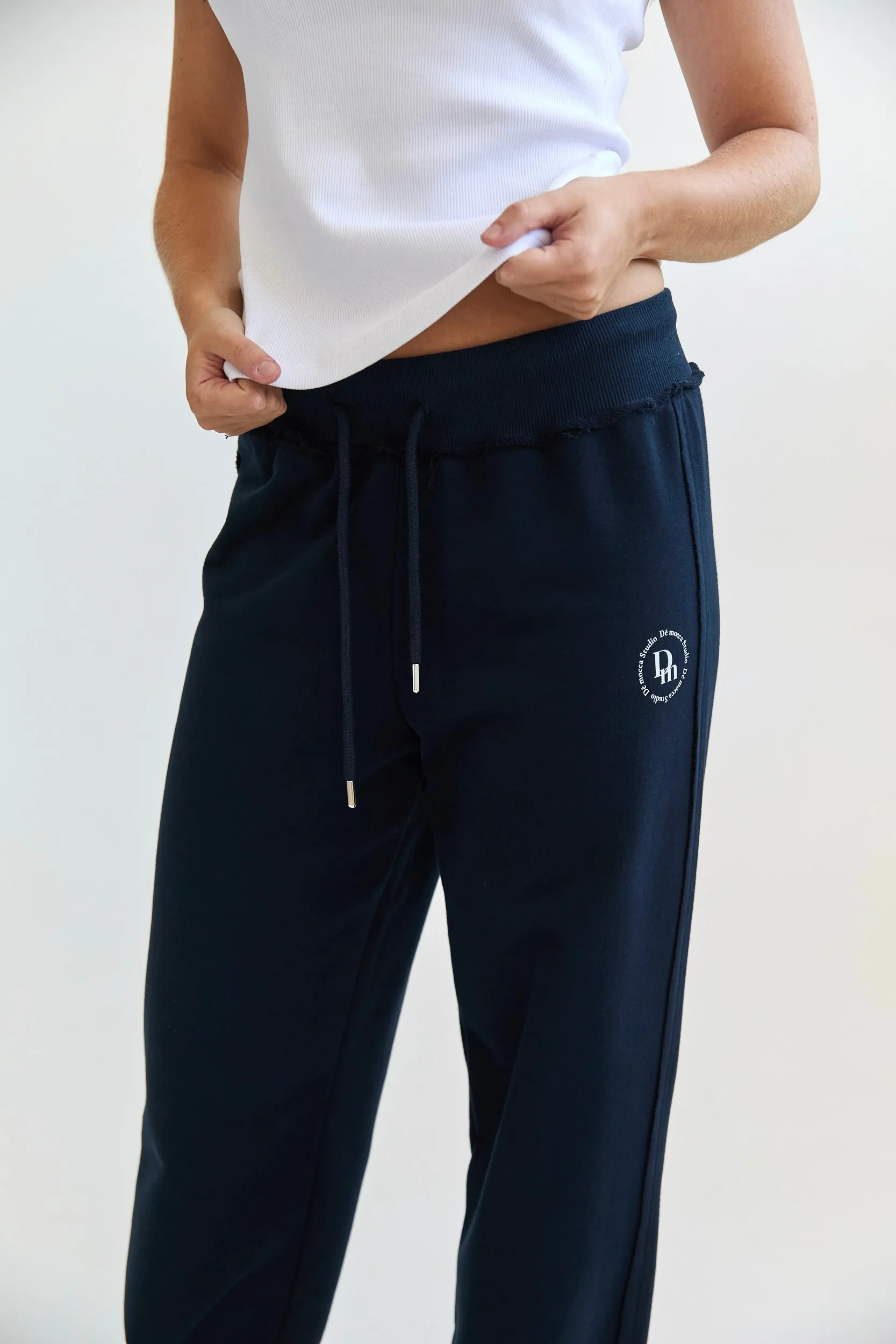 Straight Leg Sweatpants -  navy