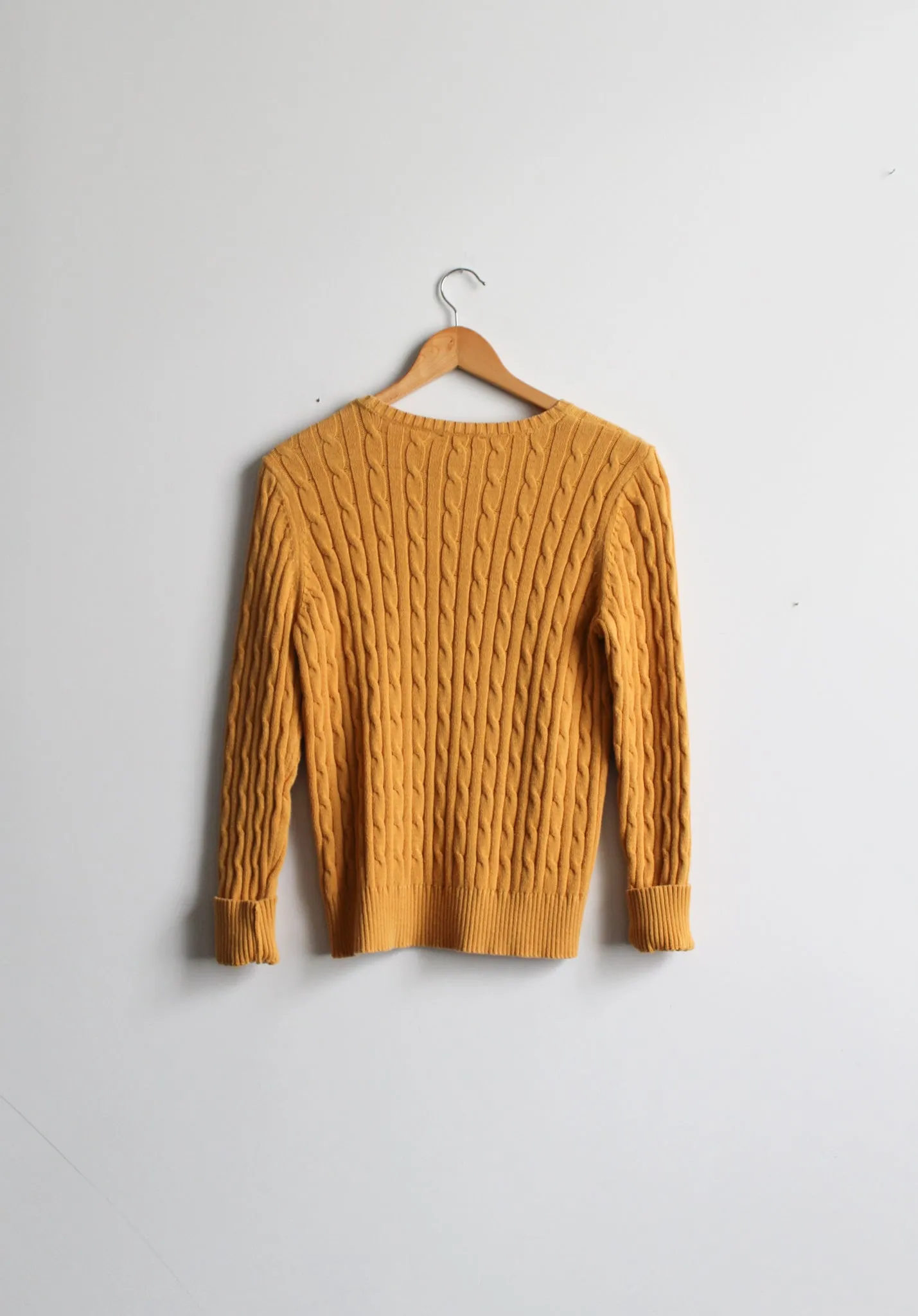 sunflower yellow cable knit summer cotton sweater