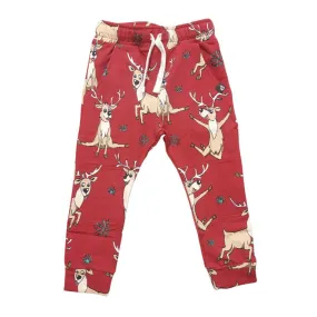 Sweatpants- red reindeer