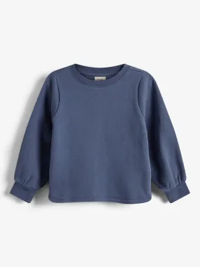 Sweatshirt w. Curved Hem - Kids - Vintage Blue