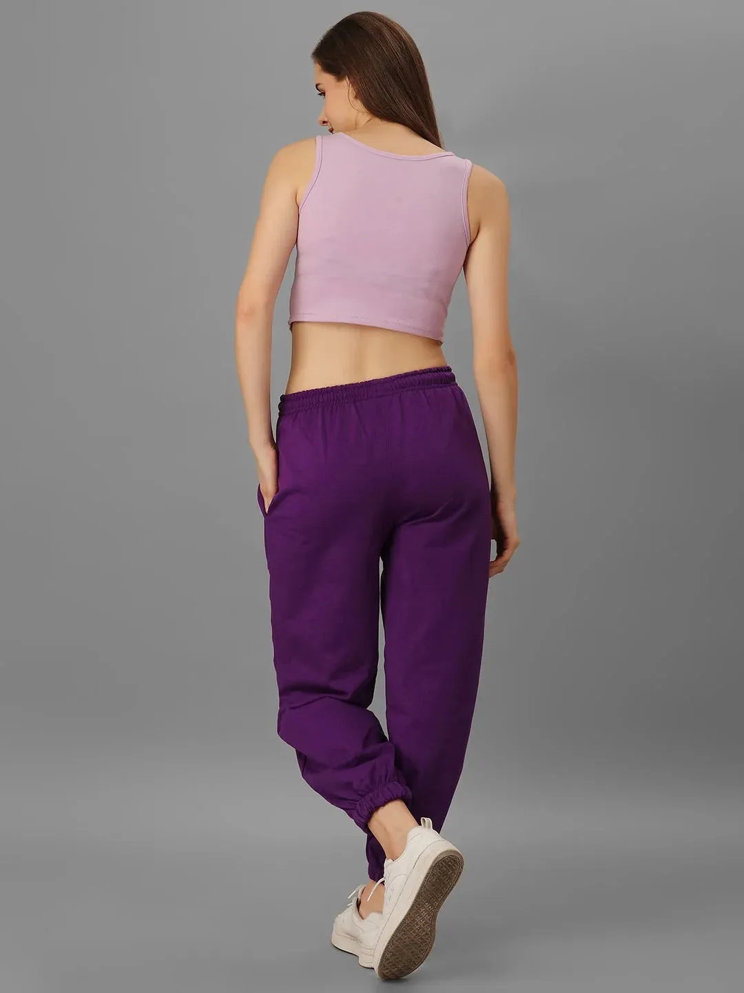 SXV Solid Purple Pull-On Fleece Joggers