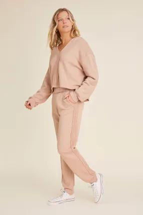 Tan Eclipse Seamed Sweatpants