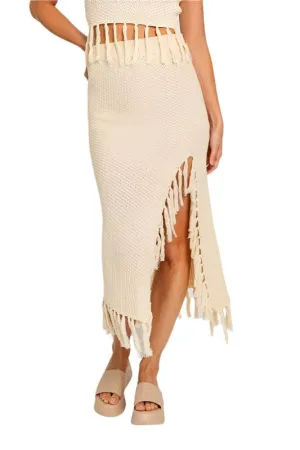 TEEK - Tassel Slit Sweater Skirt