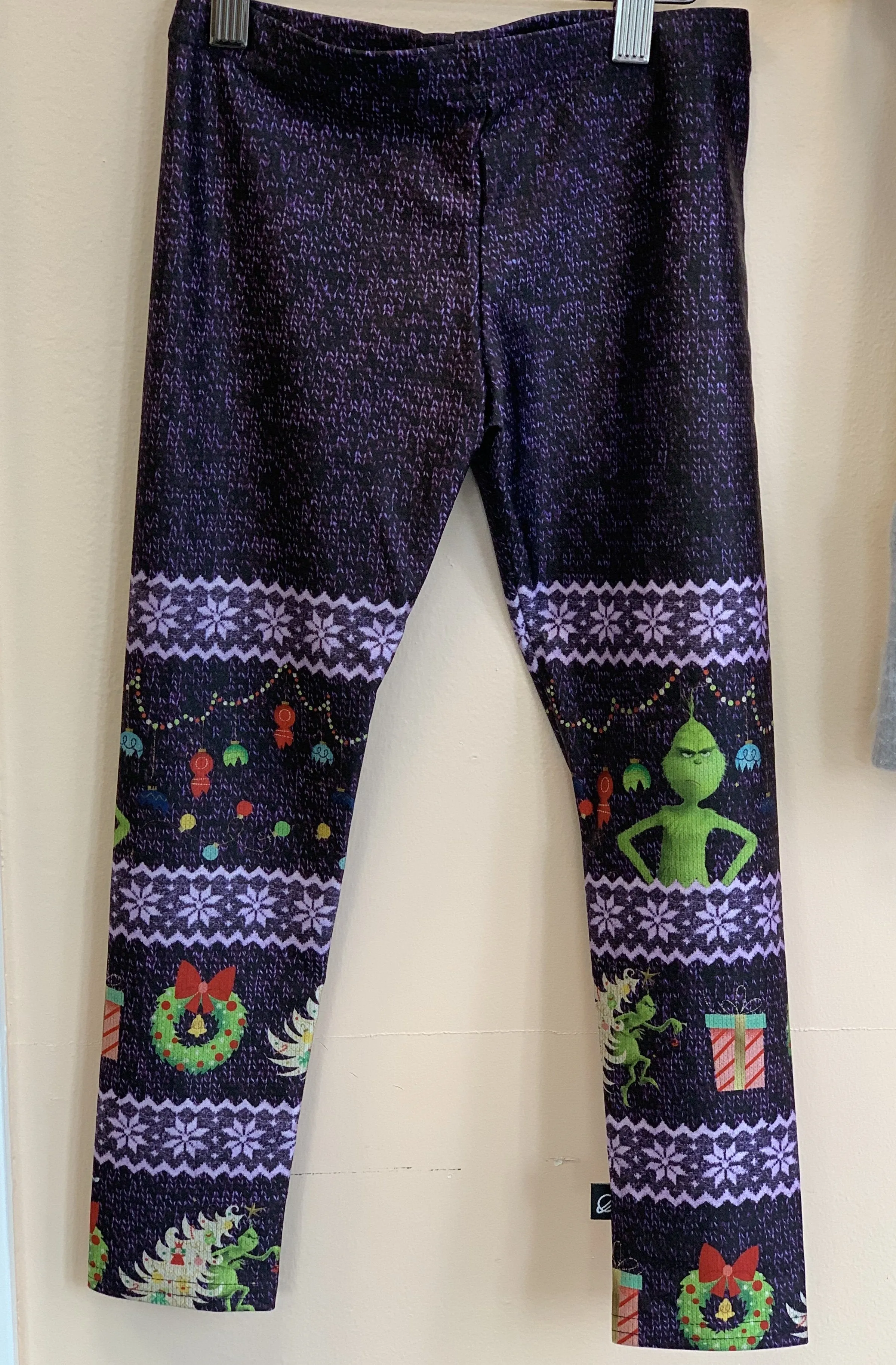 Terez Girls The Grinch Fair Isle Purple Leggings