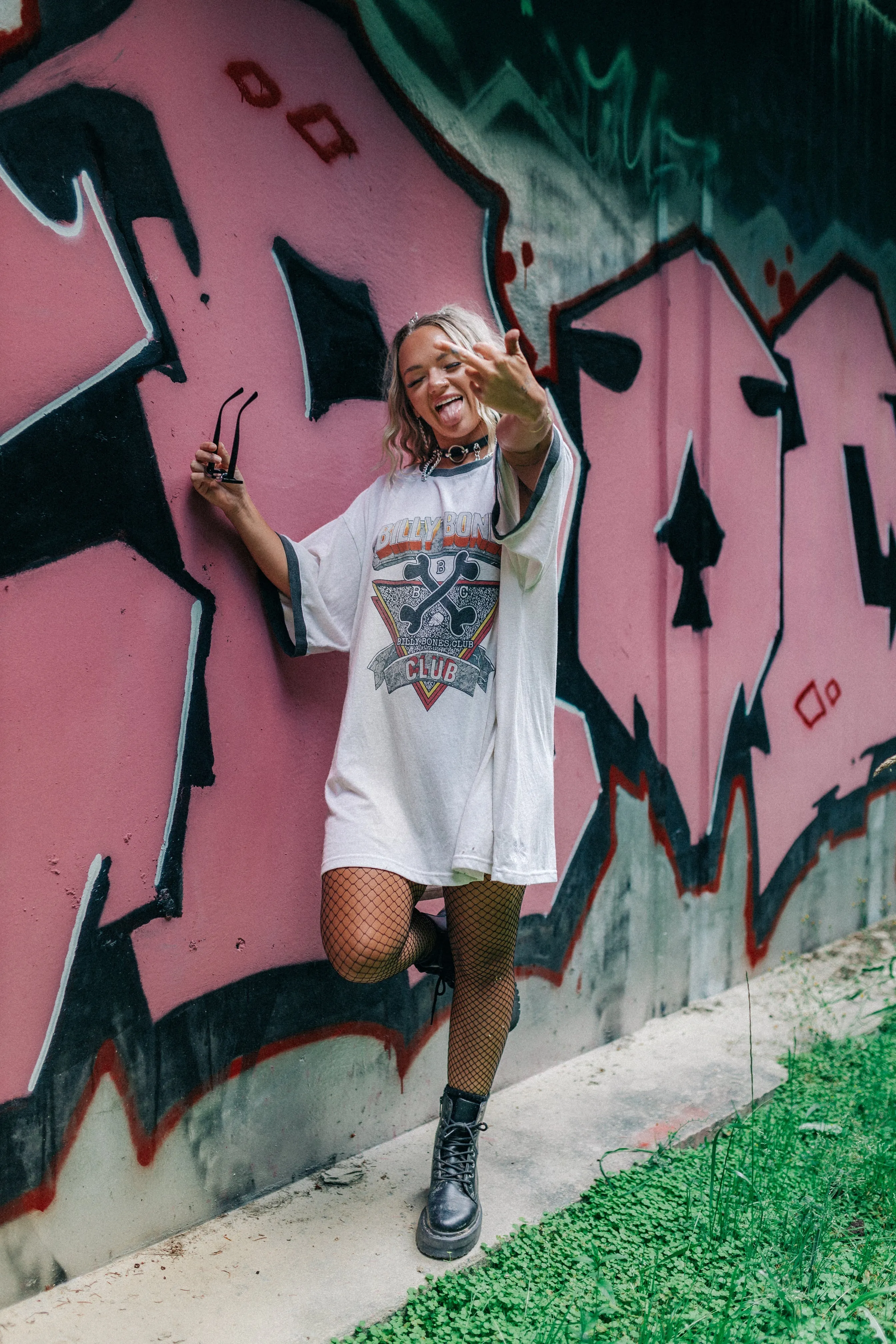 The Bandit Vintage Oversized Ringer Tee - White