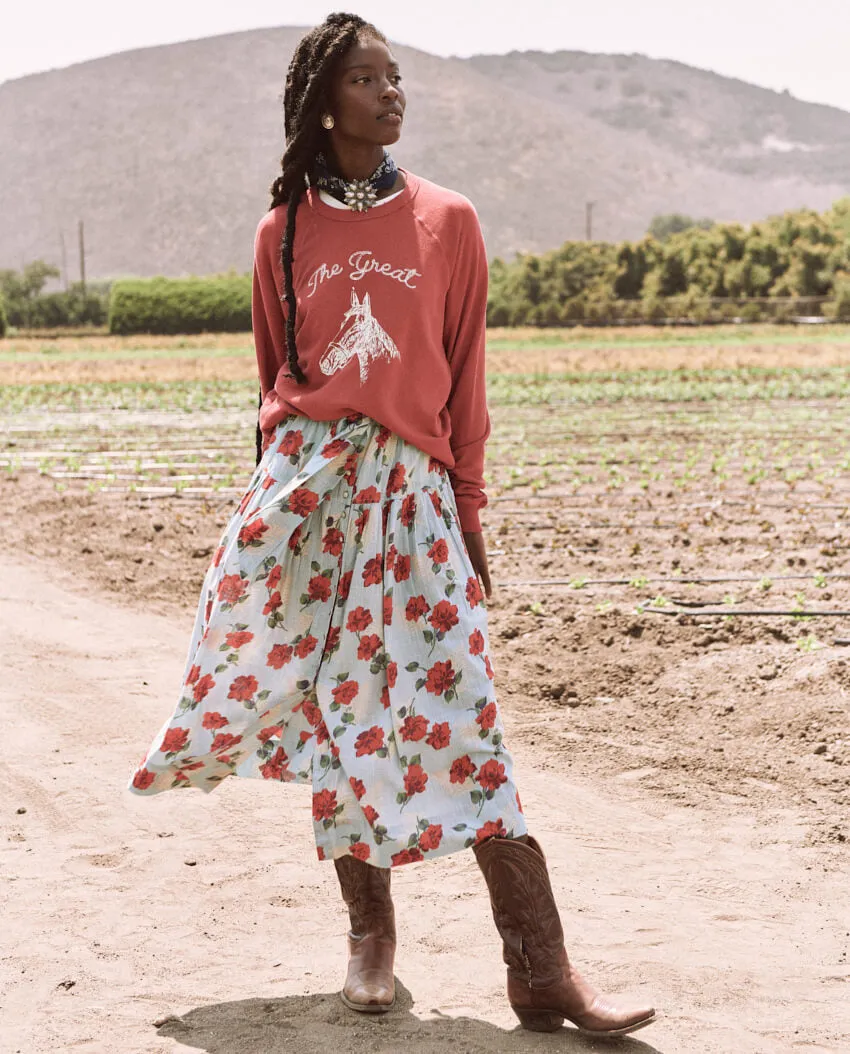 The Great - The Western Highland Skirt in Western Rose Print