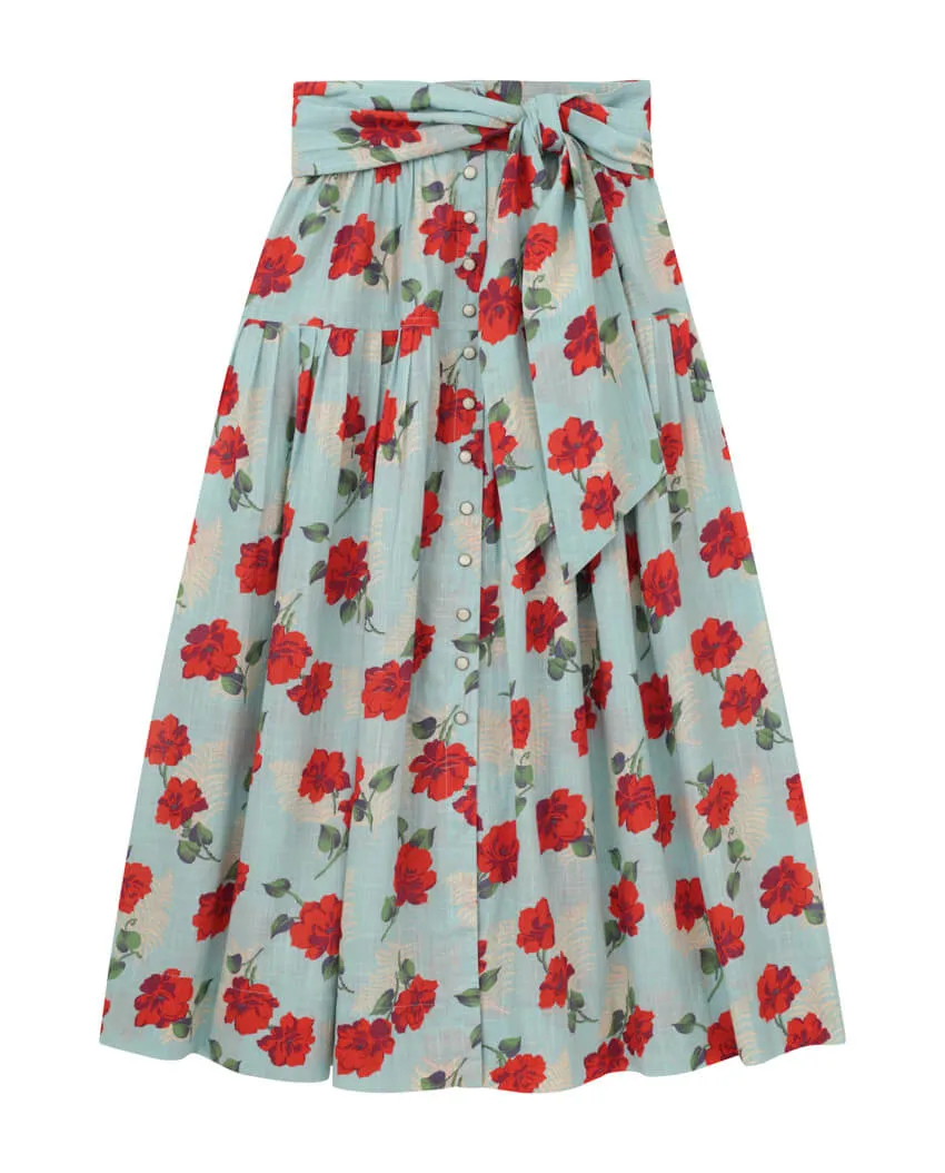 The Great - The Western Highland Skirt in Western Rose Print