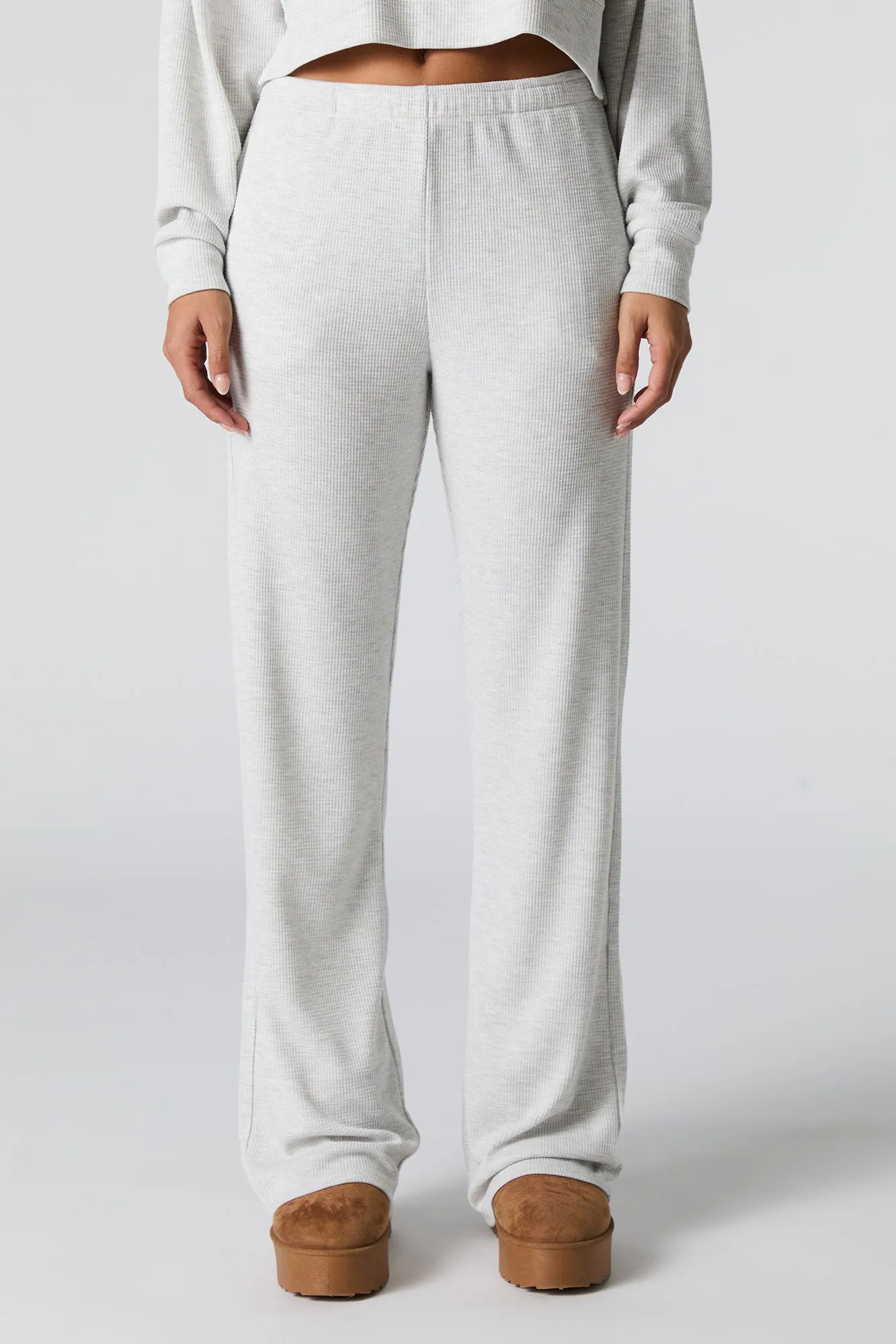 Thermal Knit Wide Leg Pant