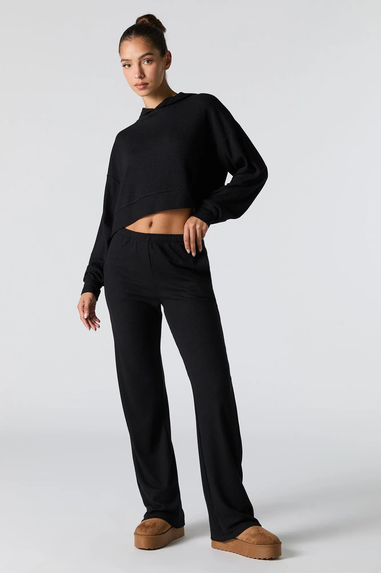 Thermal Knit Wide Leg Pant