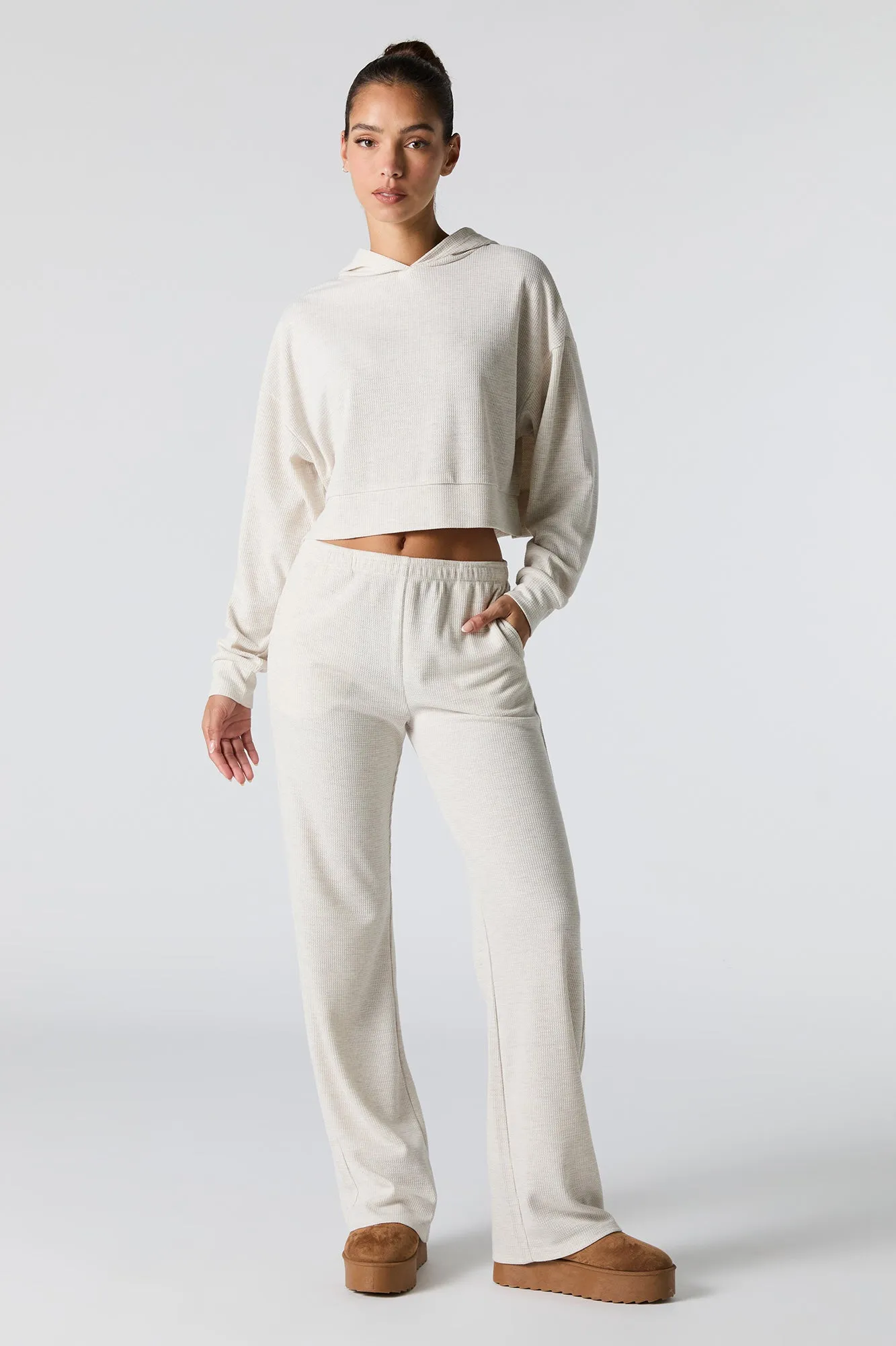 Thermal Knit Wide Leg Pant