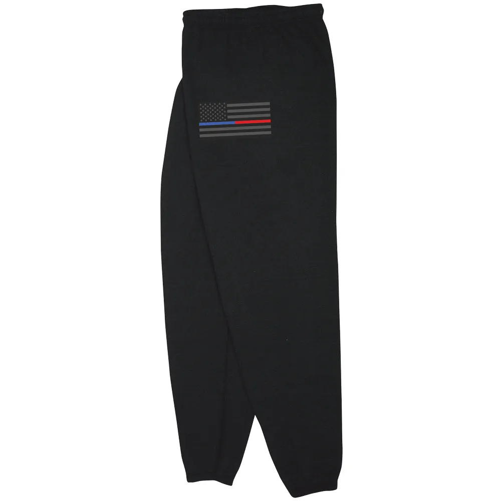 Thin Blue and Red Line USA Flag Sweatpants