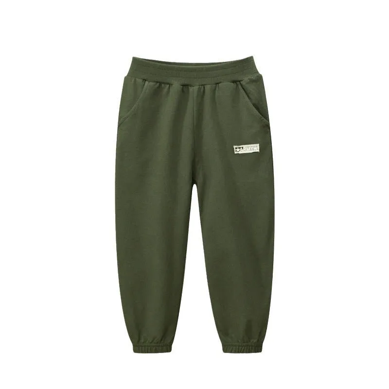 Toddler/Kid Boy's Army Green Cotton Sweatpants