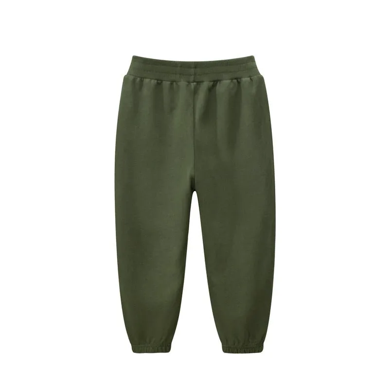 Toddler/Kid Boy's Army Green Cotton Sweatpants