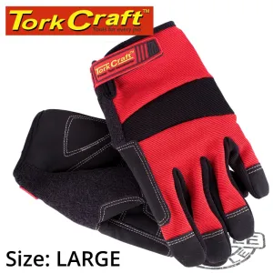 TORK CRAFT WORK GLOVE LARGE-ALL PURPOSE RED WITH TOUCH FINGER GL03