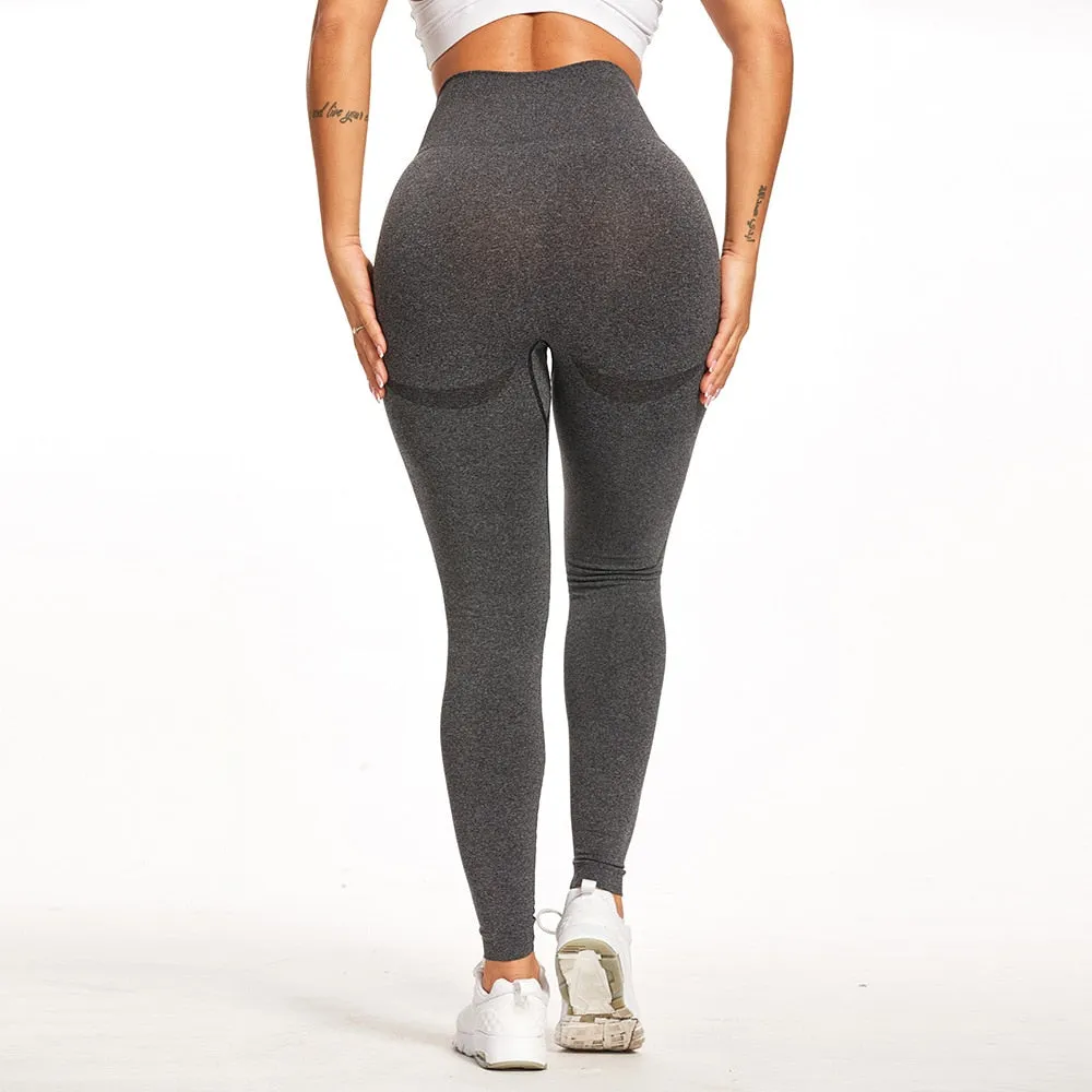 Trending High Waist Leggings - Women Smile Seamless Leggins Push Up Indoor Sport Fitness Running Pants - Elastic Trousers Gym Slim Pants (2U24)(BAP)(TBL)