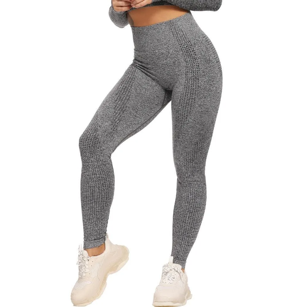 Trending High Waist Leggings - Women Smile Seamless Leggins Push Up Indoor Sport Fitness Running Pants - Elastic Trousers Gym Slim Pants (2U24)(BAP)(TBL)