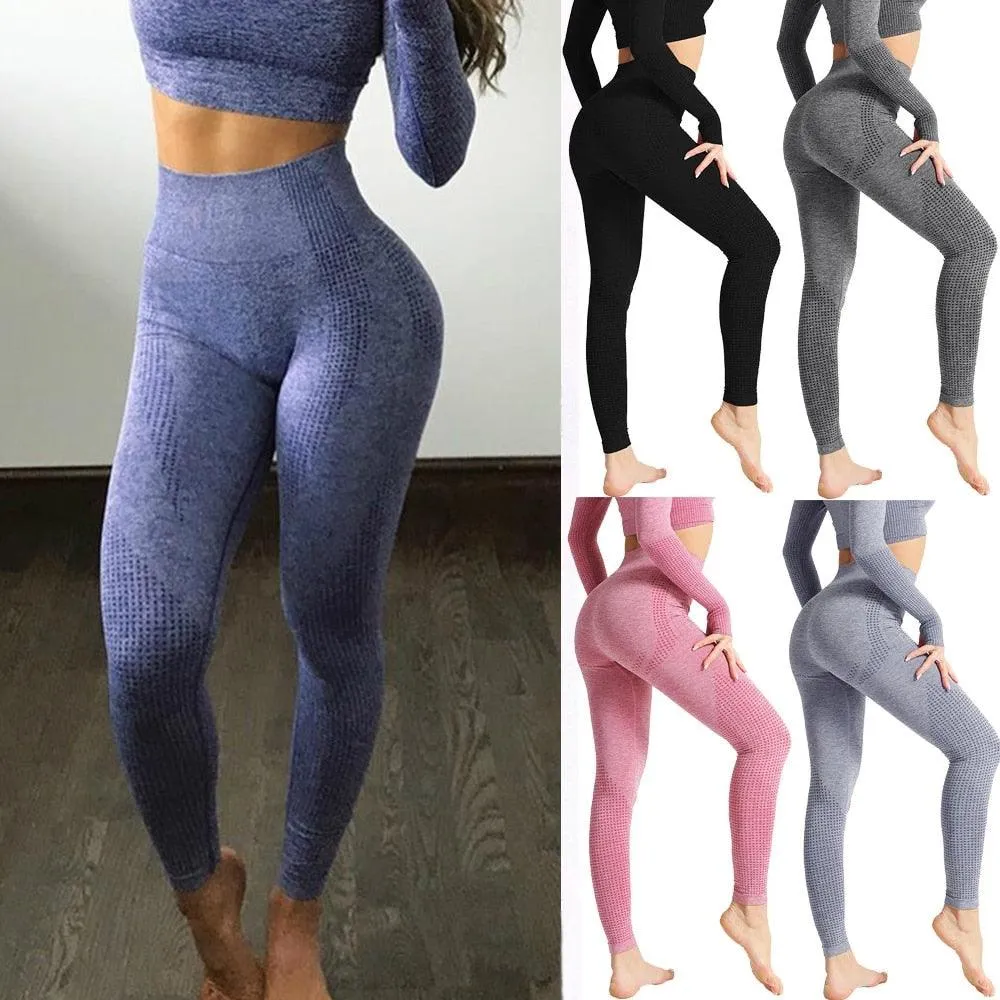 Trending High Waist Leggings - Women Smile Seamless Leggins Push Up Indoor Sport Fitness Running Pants - Elastic Trousers Gym Slim Pants (2U24)(BAP)(TBL)