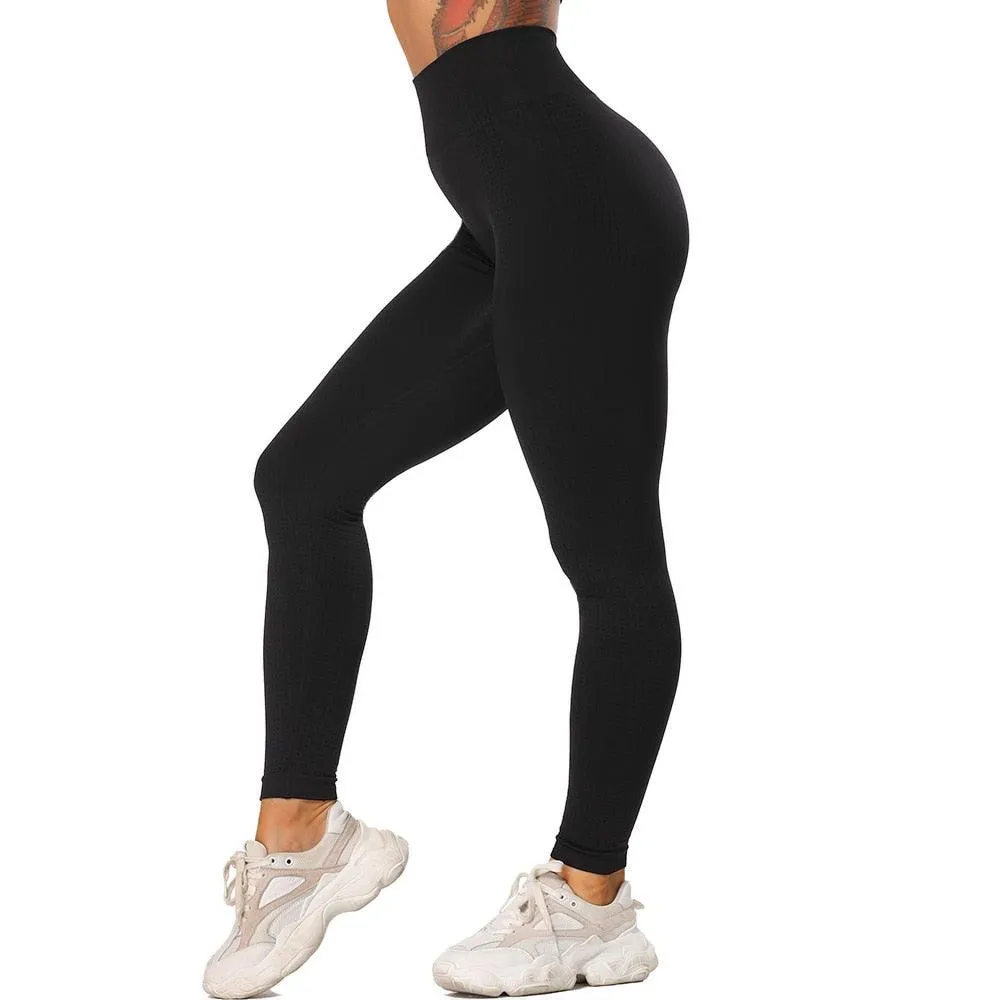 Trending High Waist Leggings - Women Smile Seamless Leggins Push Up Indoor Sport Fitness Running Pants - Elastic Trousers Gym Slim Pants (2U24)(BAP)(TBL)