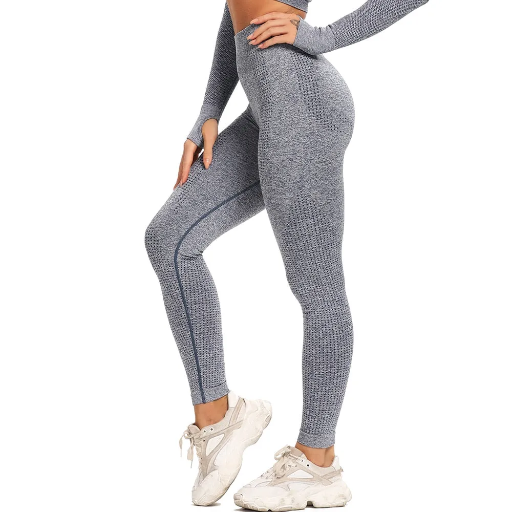 Trending High Waist Leggings - Women Smile Seamless Leggins Push Up Indoor Sport Fitness Running Pants - Elastic Trousers Gym Slim Pants (2U24)(BAP)(TBL)