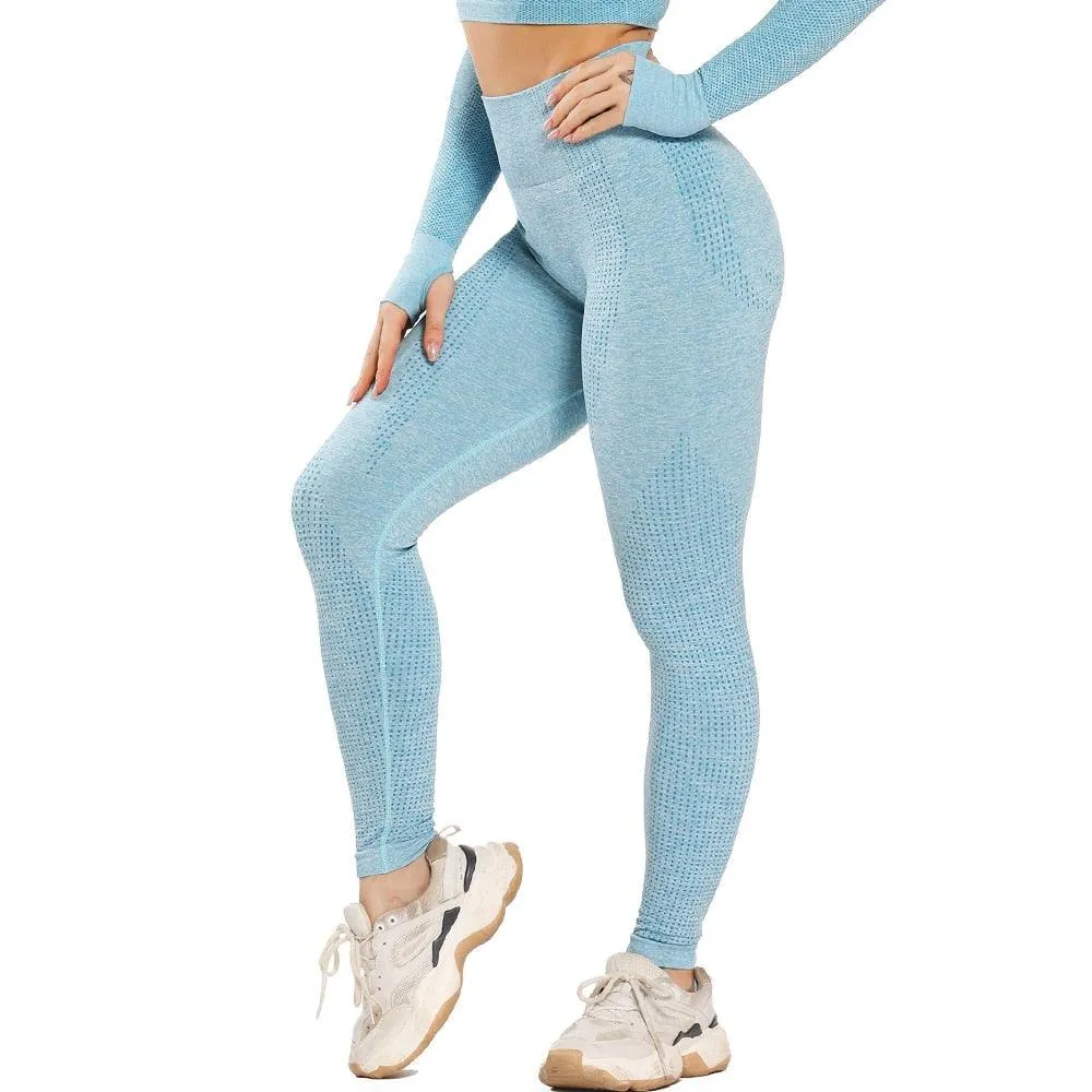 Trending High Waist Leggings - Women Smile Seamless Leggins Push Up Indoor Sport Fitness Running Pants - Elastic Trousers Gym Slim Pants (2U24)(BAP)(TBL)