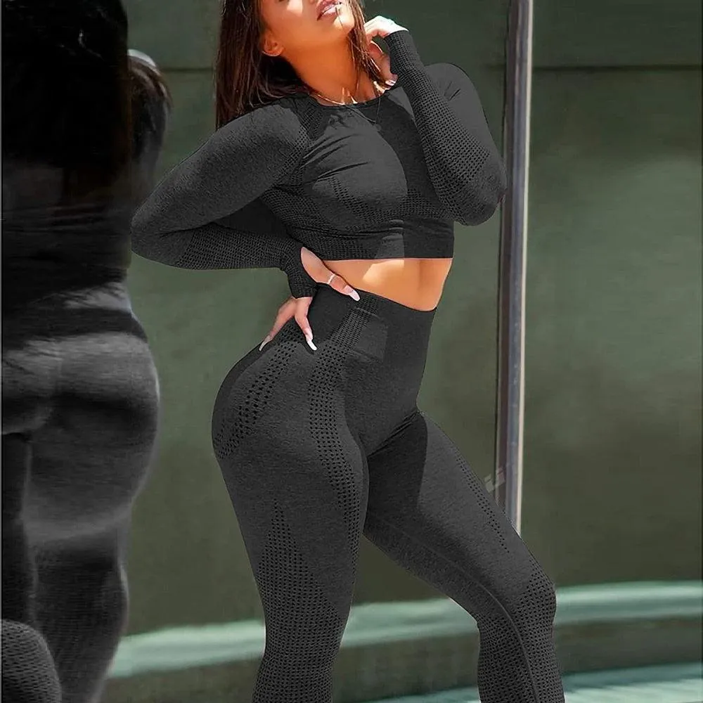 Trending High Waist Leggings - Women Smile Seamless Leggins Push Up Indoor Sport Fitness Running Pants - Elastic Trousers Gym Slim Pants (2U24)(BAP)(TBL)