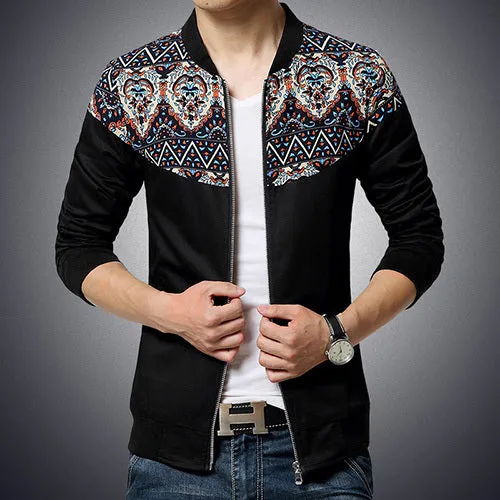 Trendy Flower Sleeve Patchwork Korean Slim Fit Jacket