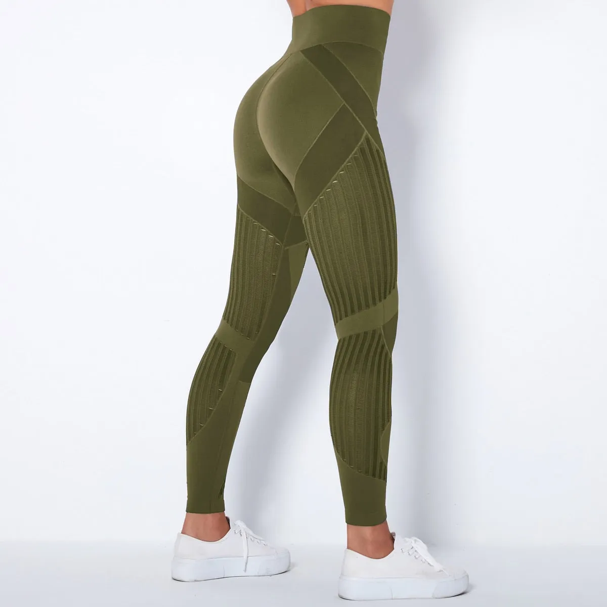 Trendy Mesh High Waist Seamless Leggings