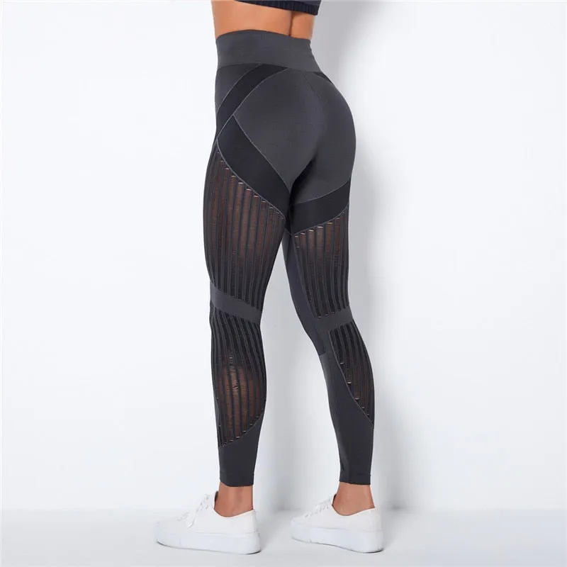 Trendy Mesh High Waist Seamless Leggings