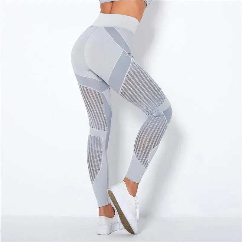 Trendy Mesh High Waist Seamless Leggings