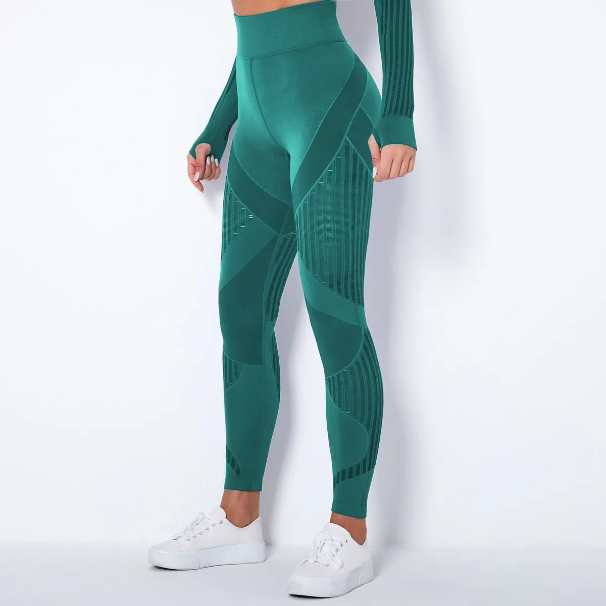 Trendy Mesh High Waist Seamless Leggings