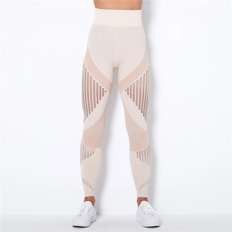 Trendy Mesh High Waist Seamless Leggings