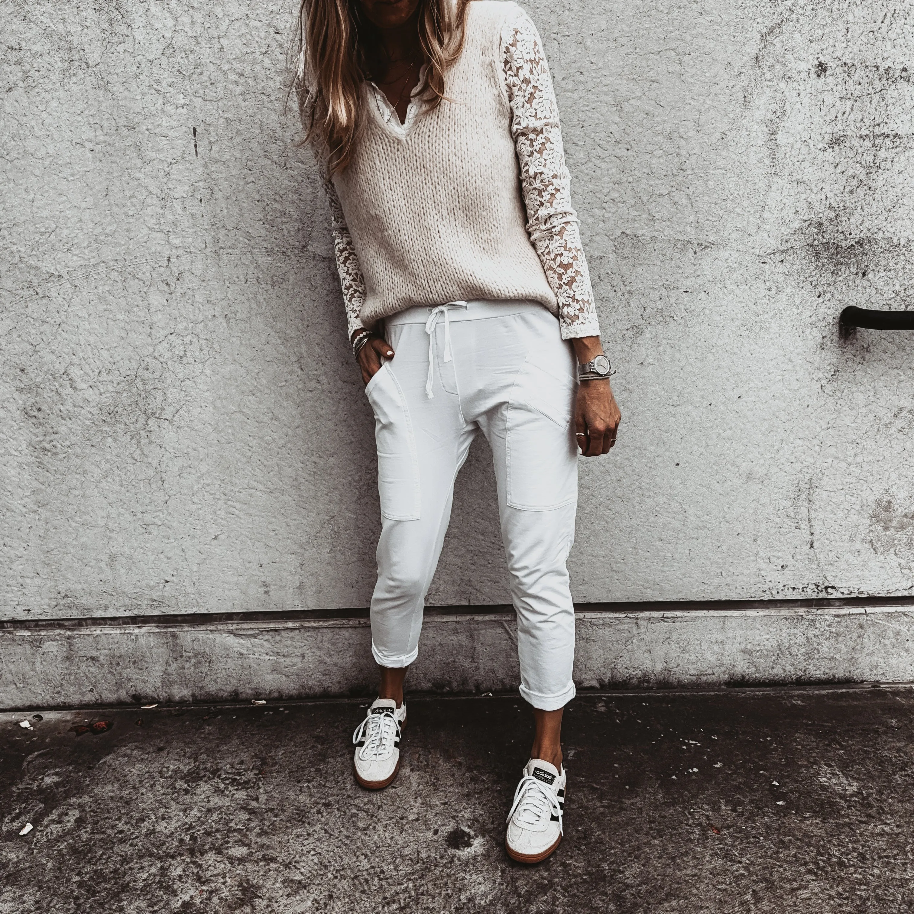 Tulum WHITE jean joggers *SALE*