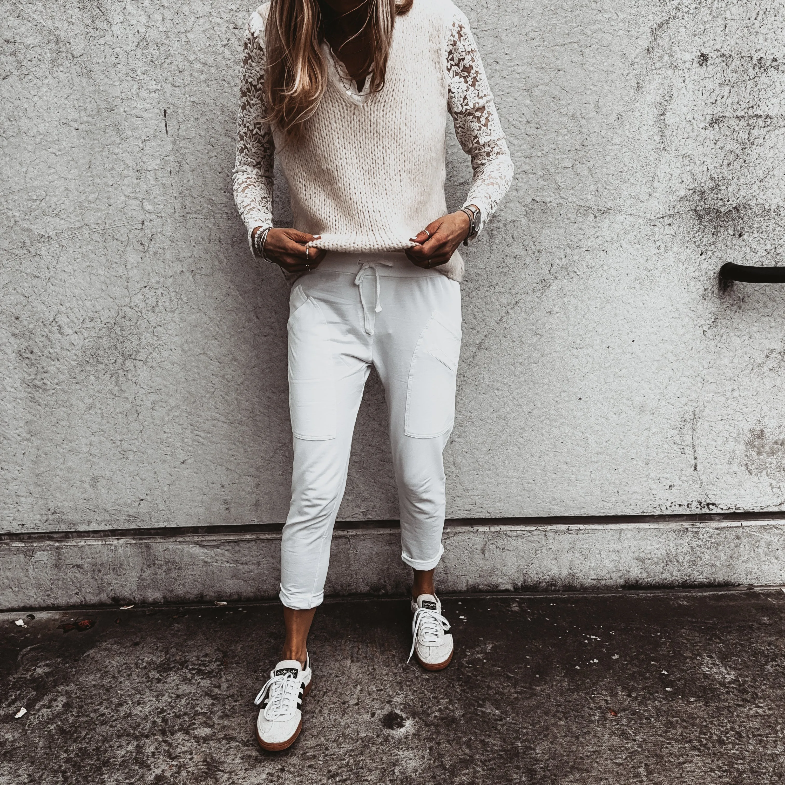 Tulum WHITE jean joggers *SALE*