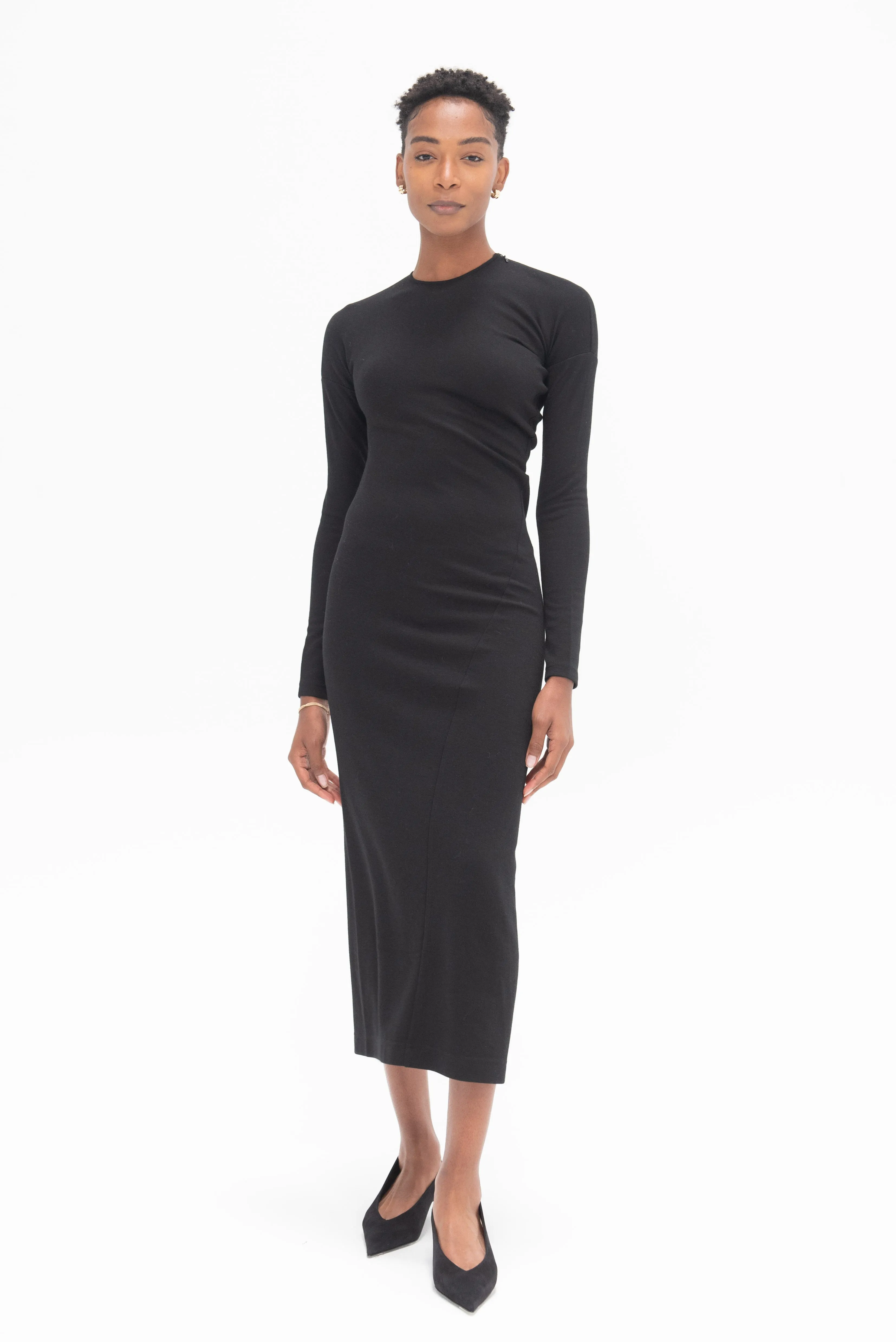 Twisted Jersey Dress, Black